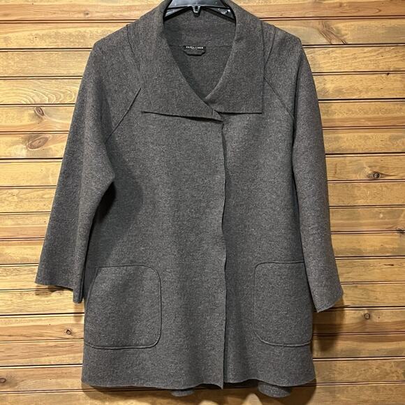 Eileen Fisher Women’s Wool Boxy Coat Gray Size XL Pockets Classic Snap Closure - Picture 1 of 10
